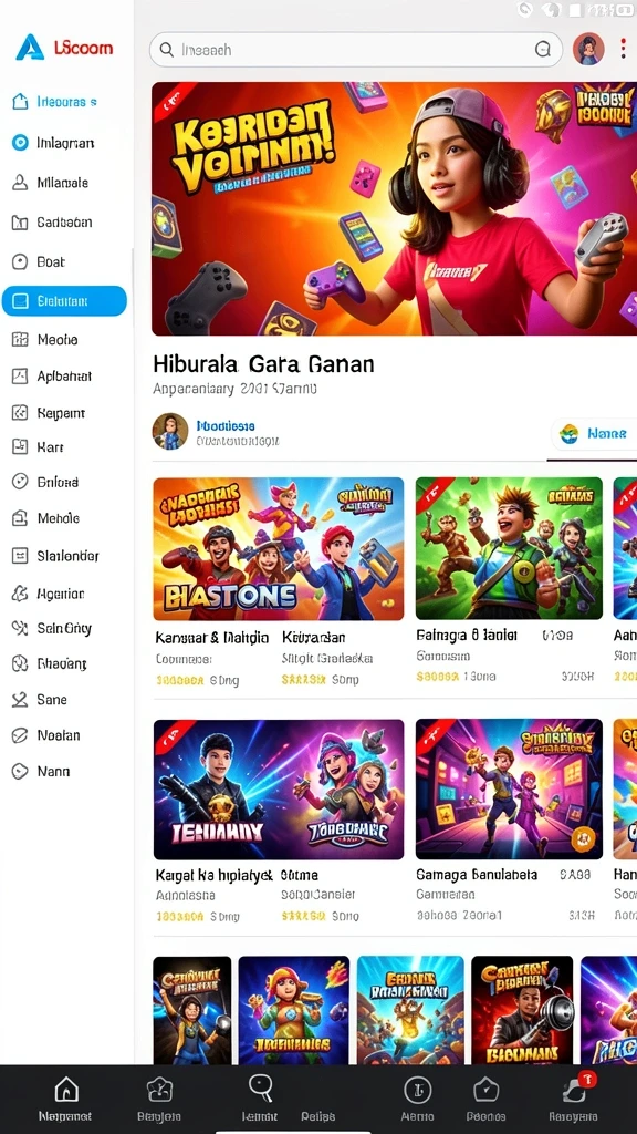 Berbagai pilihan permainan yang bisa dimainkan secara langsung.