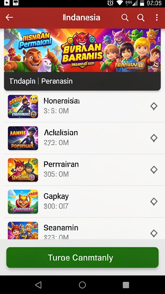 Tampilan menu utama yang menarik dan mudah dinavigasi.